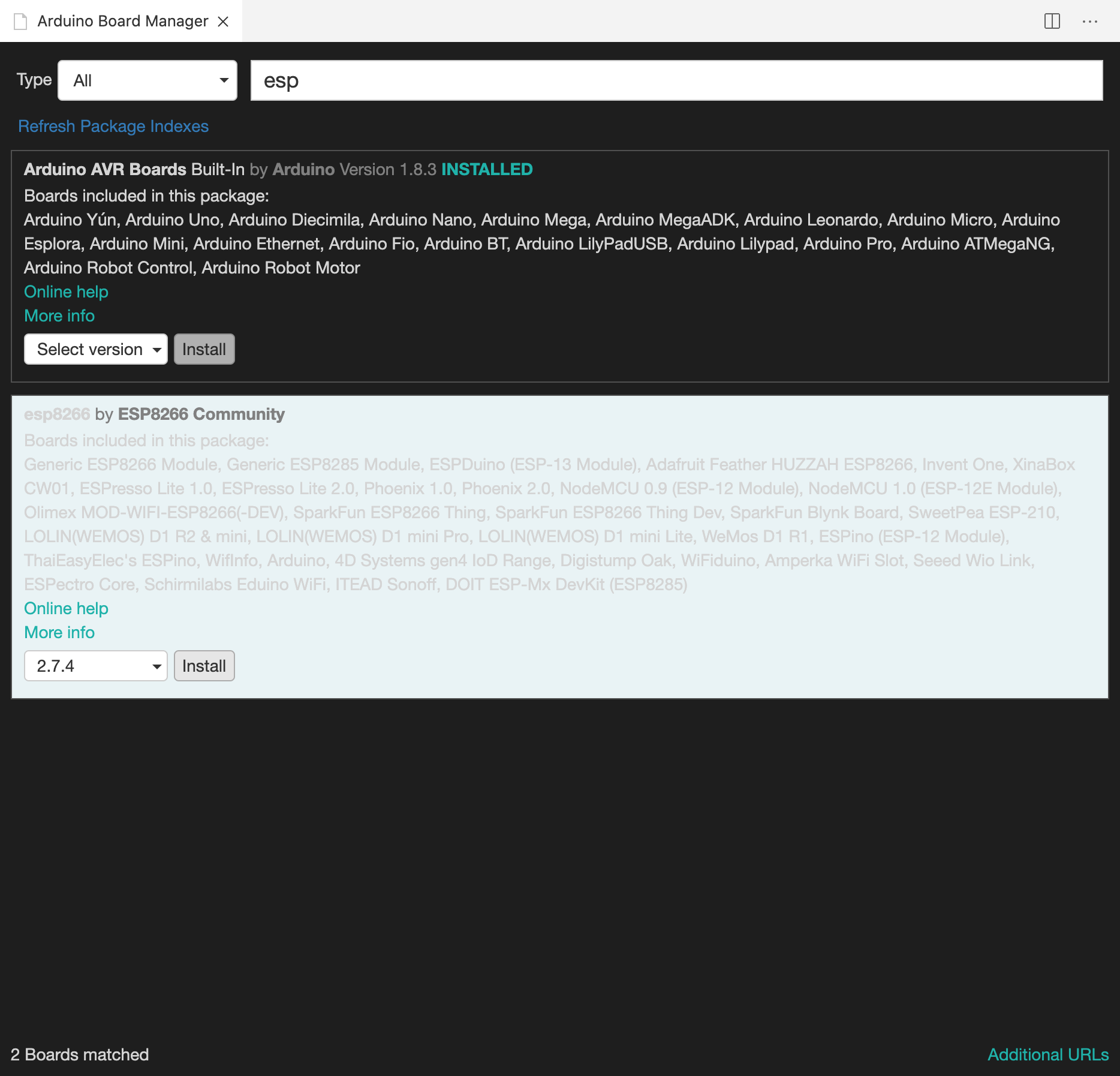 Arduino Board Manager