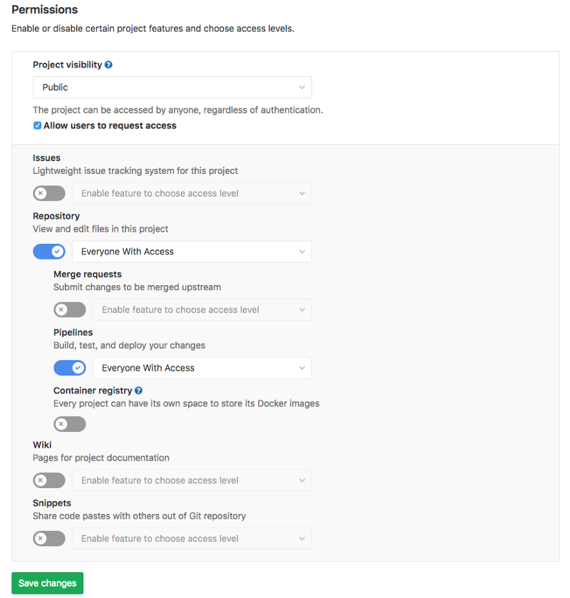 GitLab permission settings