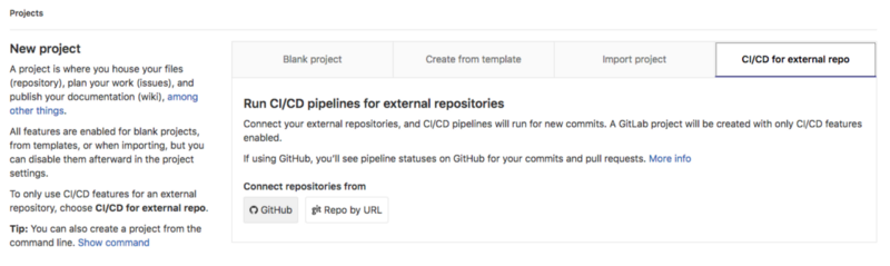 Create a new project in Gitlab